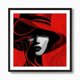 Woman In A Red Hat 3 Art Print