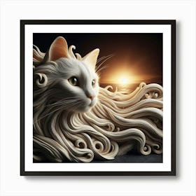 Cat With Long Hair 1 Art Print