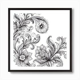 Ornate Floral Design 22 Art Print