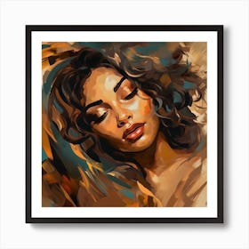 Woman With Curly Hair 4 Art Print