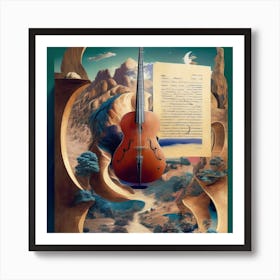 Violin In The Sky Art Print