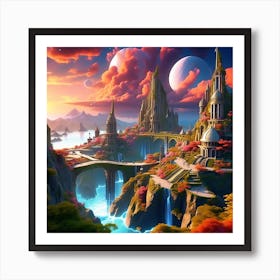 Fantasy Landscape Painting Art Print