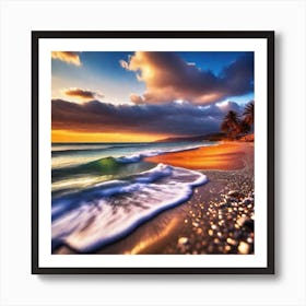 Sunset On The Beach 705 Art Print