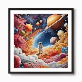 Astronaut In Space 4 Art Print