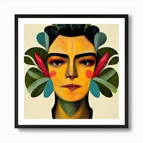 Frida Kahlo With Flowers 4 Art Print
