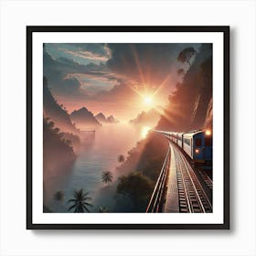 Train In The Mountains Affiche