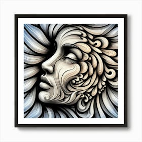 Abstract Woman's Face 2 Art Print