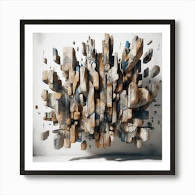 Abstract Wood Sculpture Art Print