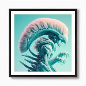 Alien Portrait Turquoise 8 Art Print