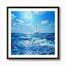 Sailboat In The Sea Art Print