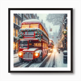 Christmas tourbussen 3 Art Print