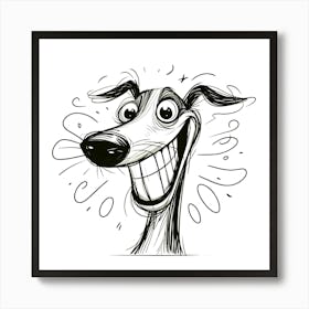 Happy Greyhound Art Print