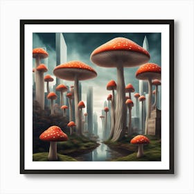 Mushroom City Art Print