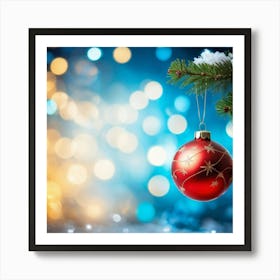 Christmas Tree Ball Background Holiday Merry Celebration Pine Ornament Glow Happy Design (12) Art Print