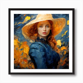 Girl In A Hat 2 Art Print