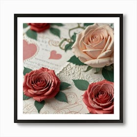 Paper Roses 1 Art Print