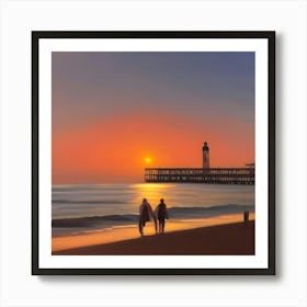 Sunset On The Beach Art Print