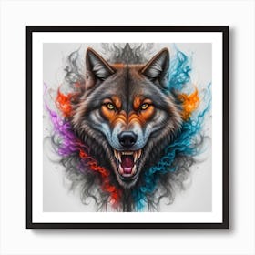 Angrey Wolf Art Print
