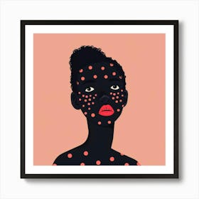 African Girl With Polka Dots Art Print