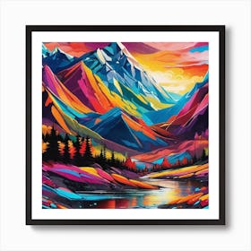 Mountain Landscape Painting 6 Art Print