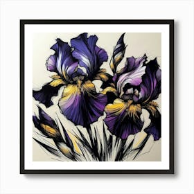 Flowers irises Art Print