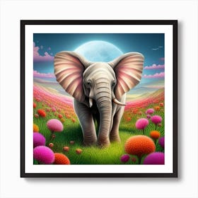 Beautiful Elephant Art Print