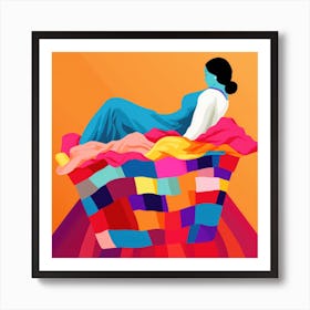 Woman In A Basket 4 Art Print