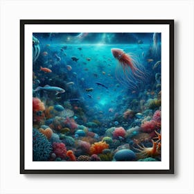 Octopus Ocean Art Print