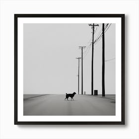 Dog On The Road Poster