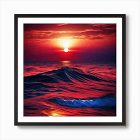 Sunset Over The Ocean 165 Art Print