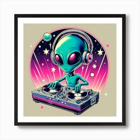 Alien Dj 2 Art Print