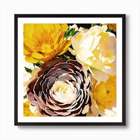 Yellow And White Flowers 1 Art Print