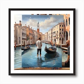 Gondolas In Venice Art Print