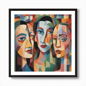 Three Women Abstract Art Print