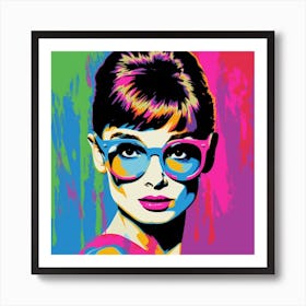 Portrait Of Audrey Hepburn - Andy Warhol Style1 Art Print