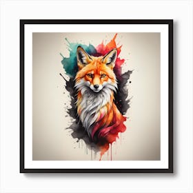 Fox Tattoo Art Print