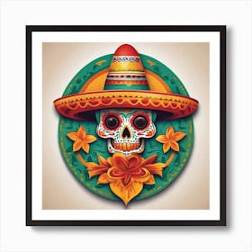 Day Of The Dead Skull 96 Art Print