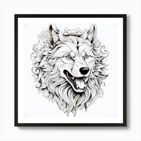 Wolf Tattoo Design Art Print