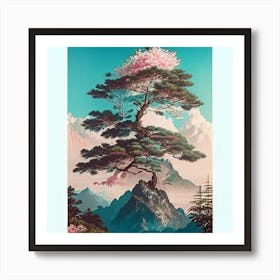 One Tree On The Top Of The Mountain Towering 2 Art Print