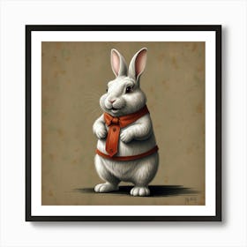 Rabbit In A Tie 2 Art Print