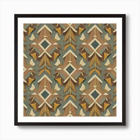 Firefly Beautiful Modern Abstract Detailed Native American Tribal Pattern And Symbols With Uniformed (12) Art Print
