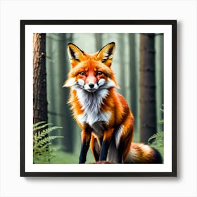 Red Fox In The Forest 7 Art Print