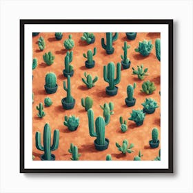 3d Cactus Art Print