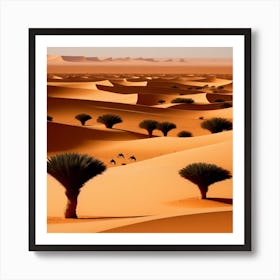 Sahara Countryside Peaceful Landscape (71) Art Print