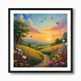 Country Side 2 Oil On Canvas Art Print