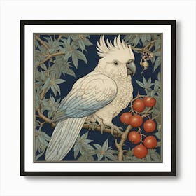 Cockatoo And Pomegranate Blue Walter Crane Art Print 2 Poster