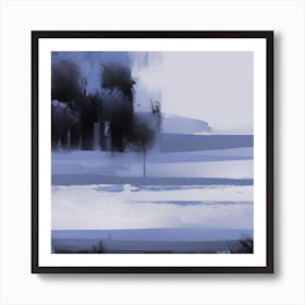 Blue Expressive Landscape Art Print