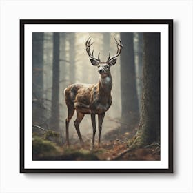 Deer In The Forest 202 Art Print