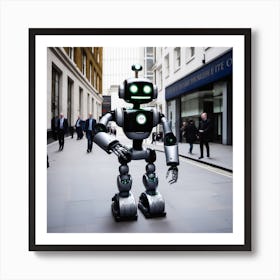 Robot On The Street 1 Art Print