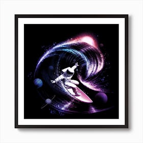 Surfing The Universe Gravity Square Art Print